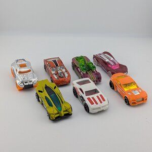 Hot Wheels Fantasy & Thrill Racers Bundle – 7 Cars (2001–2018, Glow & Chrome)